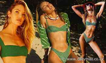 Candice Swanepoel is a rare ray of sunshine while modeling green Tropic Of C bikinis