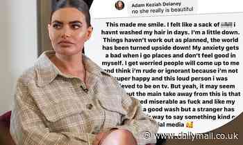 Megan Barton Hanson shares a sweet message written by a fan who saw her in Tesco