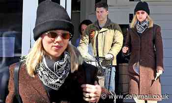 Scarlett Johansson and fiance Colin Jost leave NYC for The Hamptons