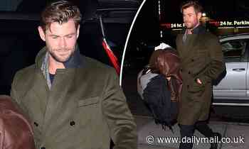 Chris Hemsworth arrives at NY hotel after filming Hugo Boss ad - Daily Mail