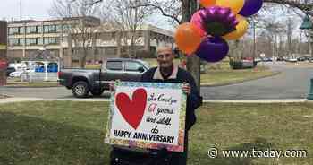 Separated on their anniversary, man honors wife of 67 years outside nursing home