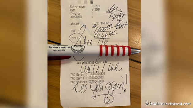 ‘Until We See You Again’ | Customer Leaves $1,000 Tip At Mount Airy Inn On Day Maryland Restaurants Closed Due To Coronavirus