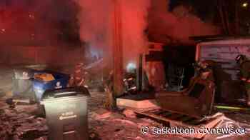 Saskatoon police investigate 4 fires involving garages, dumpsters