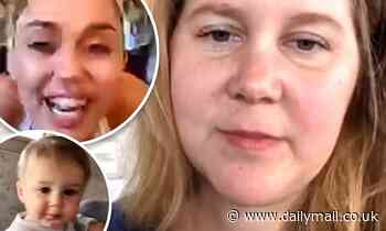 Amy Schumer shows off her baby boy on Miley Cyrus' Instagram Live show