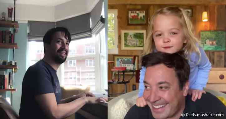 Jimmy Fallon's kids create adorable chaos and Lin-Manuel Miranda performs on the DIY 'Tonight Show'
