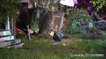 Two HPD chases end with one car in bayou, another between 2 houses