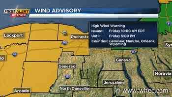 Wind Advisory and High Wind Watch in effect on Friday
