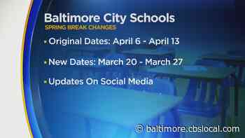 Coronavirus Forces Baltimore City Public Schools To Move Spring Break - CBS Baltimore