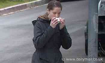 Arnold Schwarzenegger's daughter Christina wipes her nose