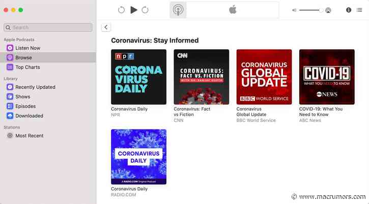 Apple's Podcasts App Features Coronavirus and Stay-at-Home Content