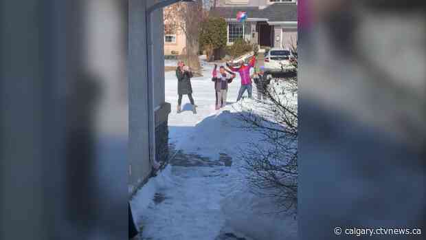 Calgary family celebrates son's birthday, social distancing style