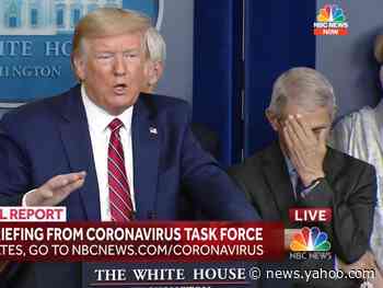 Dr. Anthony Fauci did a facepalm after Trump mentioned the 'Deep State Department' in a wild coronavirus briefing