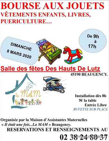 Bourse aux jouets, vêtements, puériculture… Beaugency Salle des Hauts de Lutz 8 mars 2020 - Unidivers