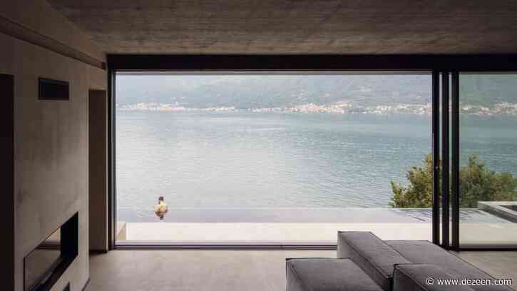 Lorenzo Guzzini builds stone house with infinity pool overlooking Lake Como