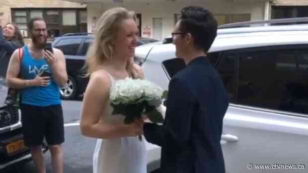 A friend married this New York couple from a window