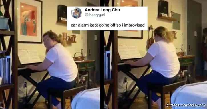 This piano tune drowning out a car alarm is the perfect quarantine soundtrack