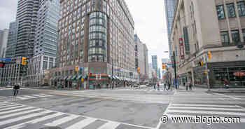 Yonge St. in downtown Toronto is almost totally deserted right now - blogTO