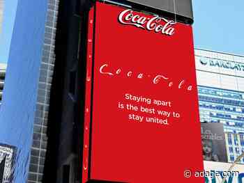 Coke puts social distancing message in Times Square