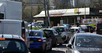 The massive queues at McDonald's before all restaurants close at 7pm