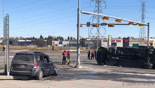 Man in life threatening condition following collision with 5-tonne truck
