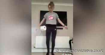 See the Sunderland RTC girls' football teams take on the toilet roll challenge