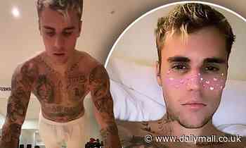 Justin Bieber shows off muscular tattooed body as he performs Instagram push-up challenge SHIRTLESS