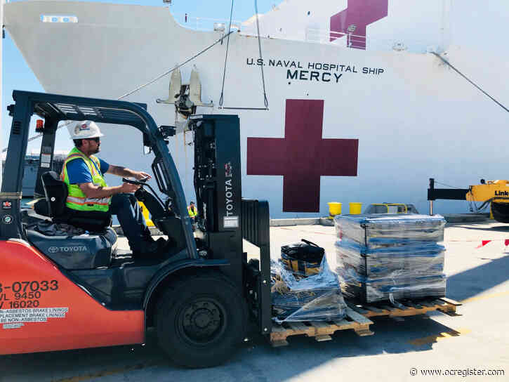 USNS Mercy, a floating hospital, leaves San Diego for Los Angeles on Monday to support during coronavirus pandemic