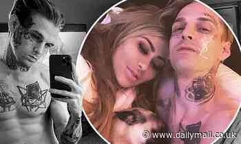 Aaron Carter flaunts his abs as he self-quarantines with girlfriend Melanie Martin after face tattoo