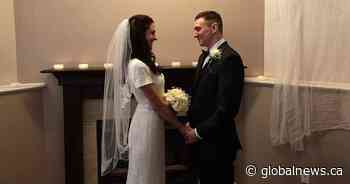 Edmonton couple ties the knot at home after COVID-19 cancellations