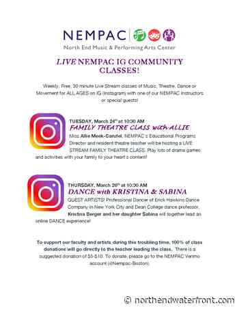 North End Music & Performing Arts Center (NEMPAC) Live Streaming Community Classes - NorthEndWaterfront.com