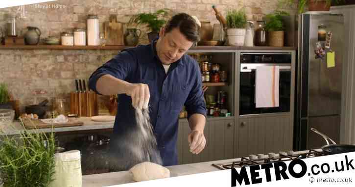 Jamie Oliver teaches how to make basic easy loaf of bread and sweet pea fish pie