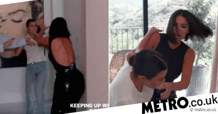 Kourtney Kardashian slaps sister Kim in savage bust-up as she threatens to ‘f*** her up’