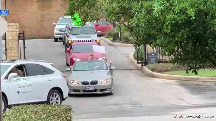 San Antonio Teachers Drive Through Neighborhood to 'Visit' Students