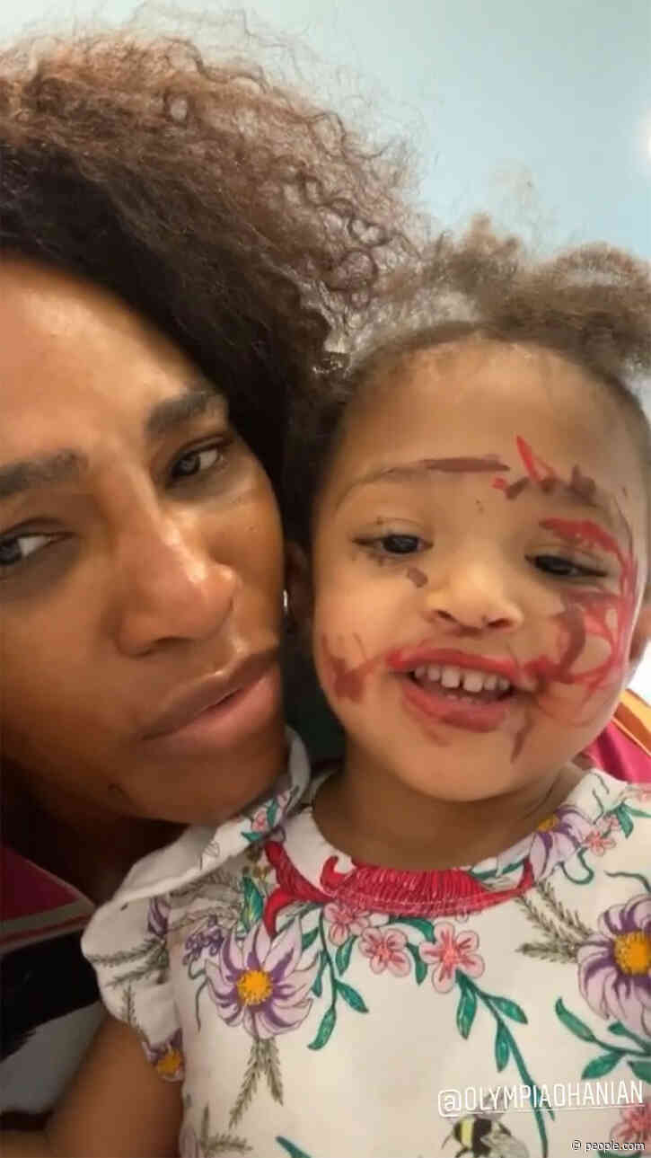Serena Williams' Daughter Olympia Draws on Herself with Lipstick During Mom's Beauty Routine