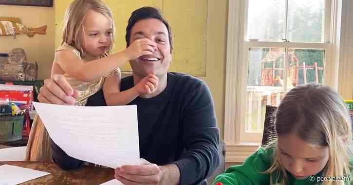 The Cutest Co-Hosts! See Jimmy Fallon's Daughters Frances and Winnie Crash His at-Home Monologue