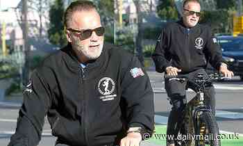 Arnold Schwarzenegger on LA bike ride after donating $1million to COVID-19 medical supply relief