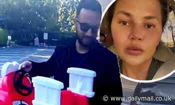 Chrissy Teigen and John Legend trade their banana bread for YouTuber Chris Klemens' romaine lettuce