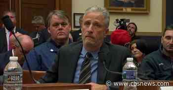 Jon Stewart breaks down in emotional testimony at 9/11 Victims Fund hearing - CBS News