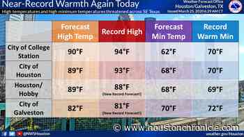 Record-breaking heat expected in Houston today - Houston Chronicle