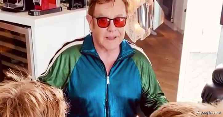 Elton John Celebrates 'Best Birthday Ever' with a Candle-Lit Cake and Singing from His Sons