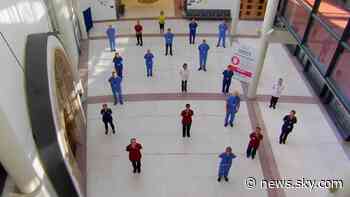 Coronavirus: Belfast hospital heroes sacrifice downtime to film 'stay at home' appeal - Sky News