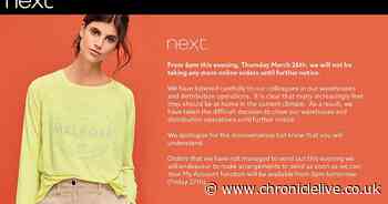 Next closes online operation after coronavirus concern from workers