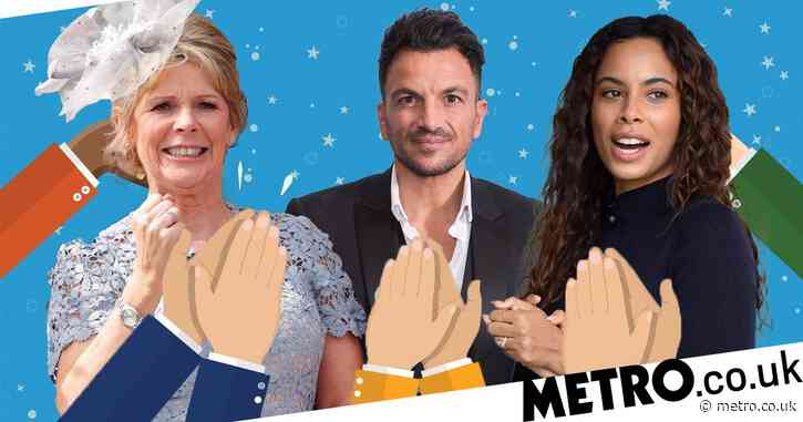 Peter Andre, Rochelle Humes and Ruth Langsford lead stars clapping for the NHS during coronavirus crisis
