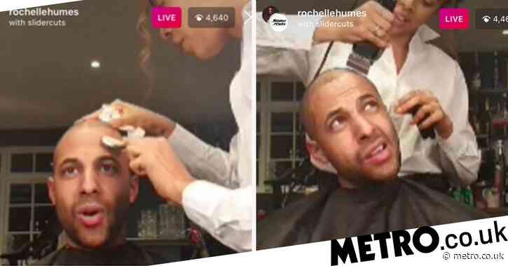 Rochelle Humes plays hairdresser as she cuts Marvin’s hair for the first time ever and actually nails it