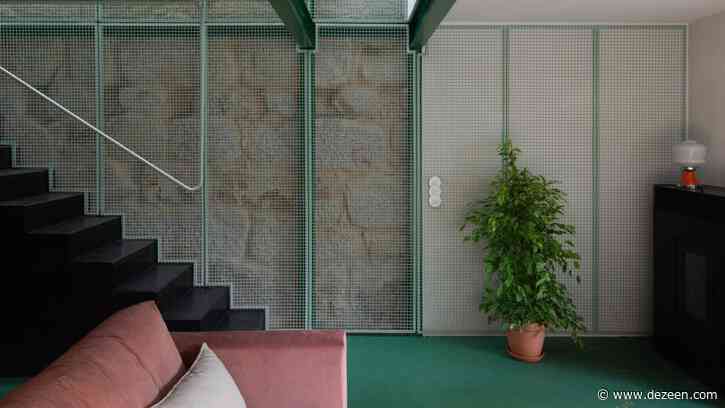 Ottotto remodels Portuguese home with panels of green metal mesh