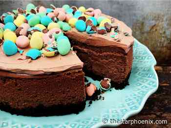 Food: Chocolate cheesecake with mini eggs