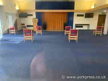 Chairs are distanced from each other at York Crematorium to keep mourners safe