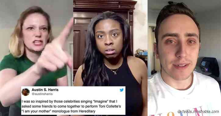 These friends parodied that celebrity 'Imagine' video with the speech from 'Hereditary'