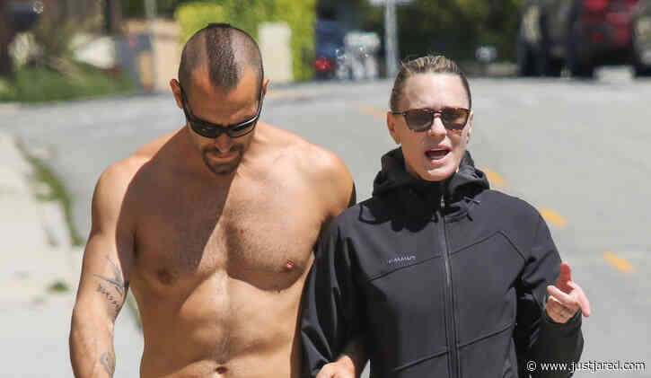 Robin Wright's Husband Clement Giraudet Shows Off His Hot Body During Their Friday Stroll