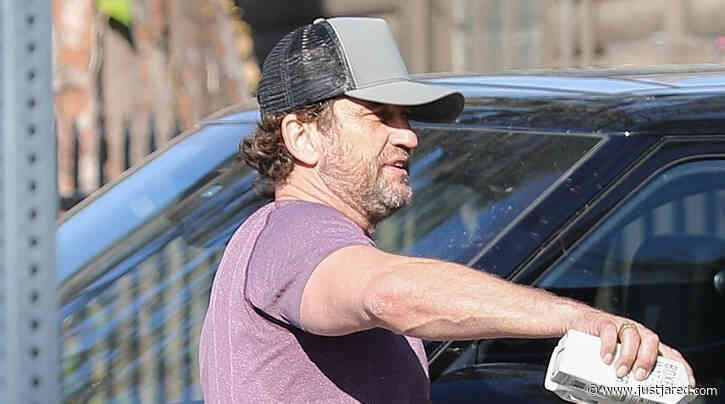 Gerard Butler Picks Up Protein Shakes During a Quick Outing